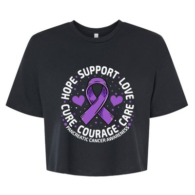 Pancreatic Cancer Support Family Pancreatic Cancer Awareness Bella+Canvas Jersey Crop Tee