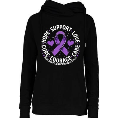 Pancreatic Cancer Support Family Pancreatic Cancer Awareness Womens Funnel Neck Pullover Hood