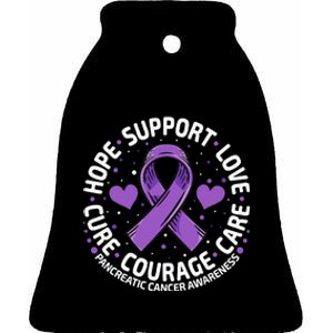 Pancreatic Cancer Support Family Pancreatic Cancer Awareness Ceramic Bell Ornament