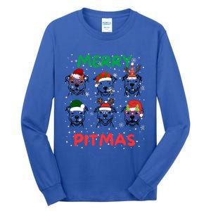 Pitbull Christmas Santa Claus Lovers Merry Pitmas Cute Gift Tall Long Sleeve T-Shirt