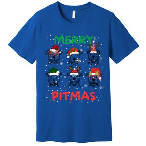 Pitbull Christmas Santa Claus Lovers Merry Pitmas Cute Gift Premium T-Shirt