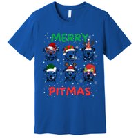 Pitbull Christmas Santa Claus Lovers Merry Pitmas Cute Gift Premium T-Shirt