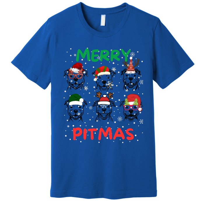 Pitbull Christmas Santa Claus Lovers Merry Pitmas Cute Gift Premium T-Shirt