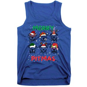 Pitbull Christmas Santa Claus Lovers Merry Pitmas Cute Gift Tank Top