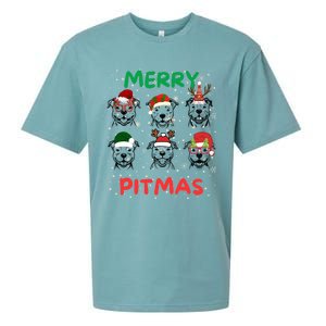 Pitbull Christmas Santa Claus Lovers Merry Pitmas Cute Gift Sueded Cloud Jersey T-Shirt