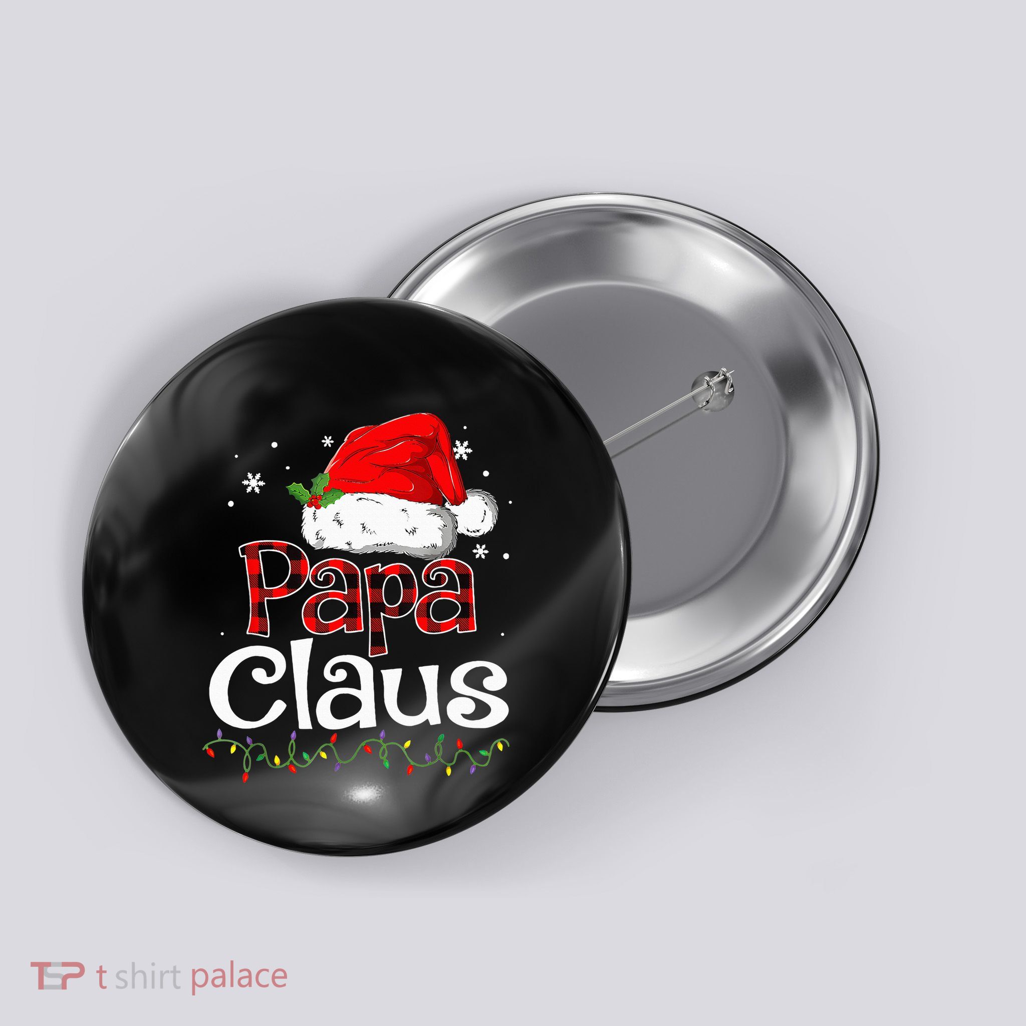 Papa Claus Santa Funny Christmas Pajama Matching Family Button
