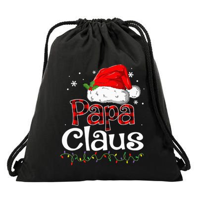 Papa Claus Santa Funny Christmas Pajama Matching Family Drawstring Bag