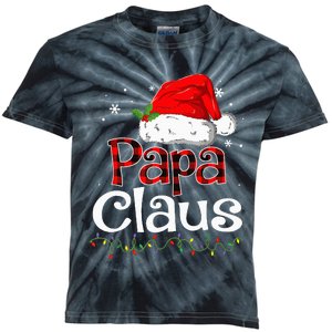 Papa Claus Santa Funny Christmas Pajama Matching Family Kids Tie-Dye T-Shirt