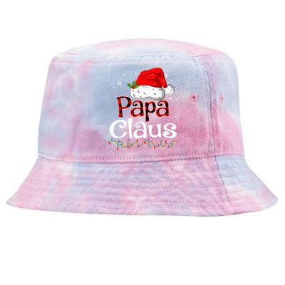 Papa Claus Santa Funny Christmas Pajama Matching Family Tie-Dyed Bucket Hat