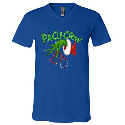 Pacu Crew Stethoscope Christmas Xmas Nurse Nursing Pajamas Cute Gift V-Neck T-Shirt