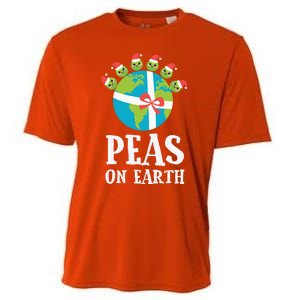 Pun Christmas Sayings Peas On Earth Funny Xmas Gift Cooling Performance Crew T-Shirt