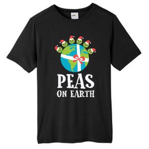 Pun Christmas Sayings Peas On Earth Funny Xmas Gift Tall Fusion ChromaSoft Performance T-Shirt