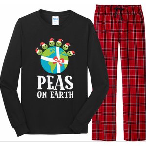 Pun Christmas Sayings Peas On Earth Funny Xmas Gift Long Sleeve Pajama Set