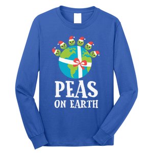 Pun Christmas Sayings Peas On Earth Funny Xmas Gift Long Sleeve Shirt