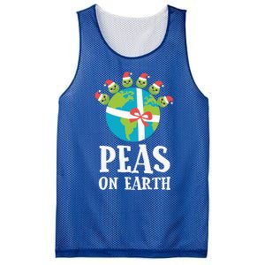 Pun Christmas Sayings Peas On Earth Funny Xmas Gift Mesh Reversible Basketball Jersey Tank