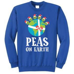 Pun Christmas Sayings Peas On Earth Funny Xmas Gift Tall Sweatshirt