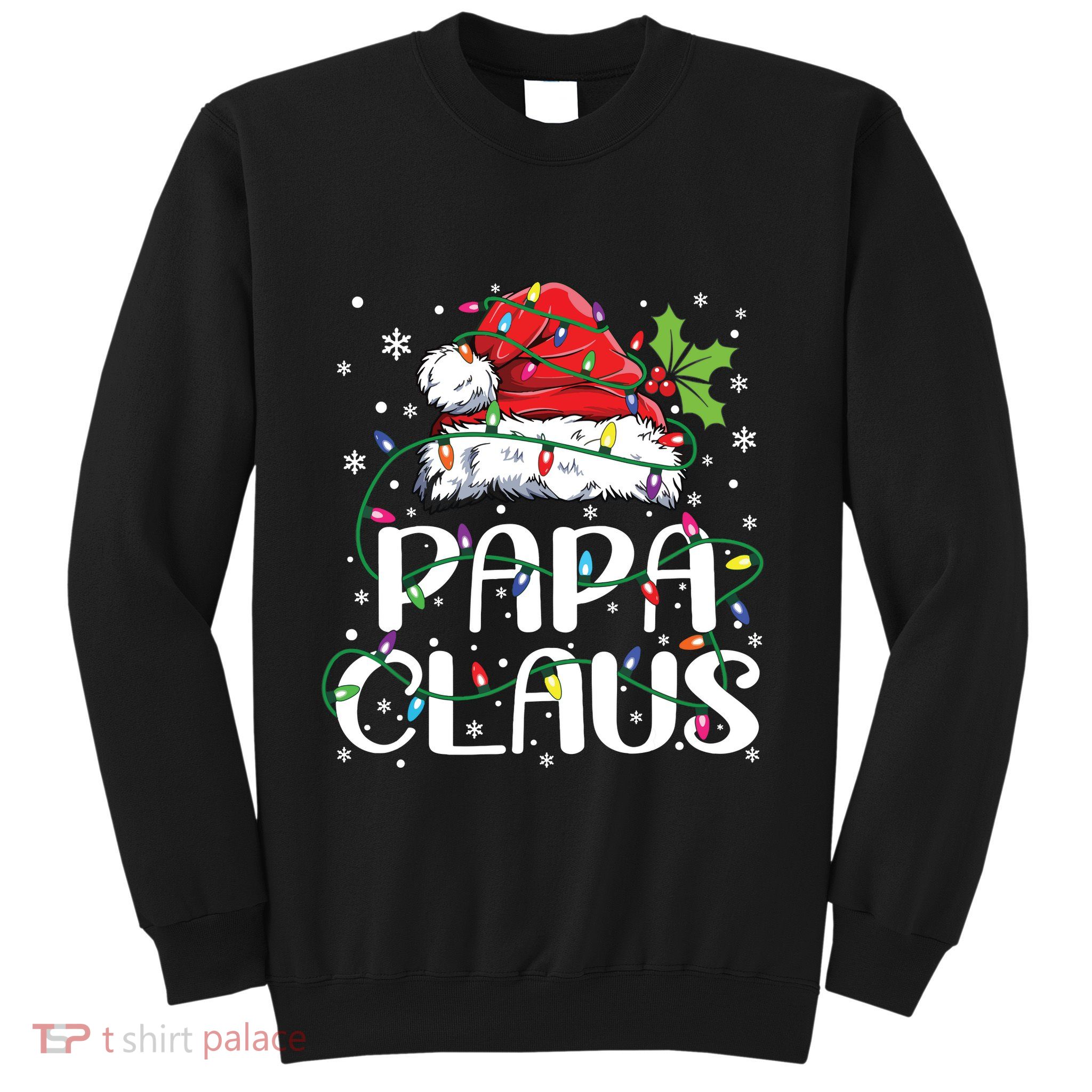 Papa Claus Shirts Christmas Lights Pajama Family Matching Sweatshirt