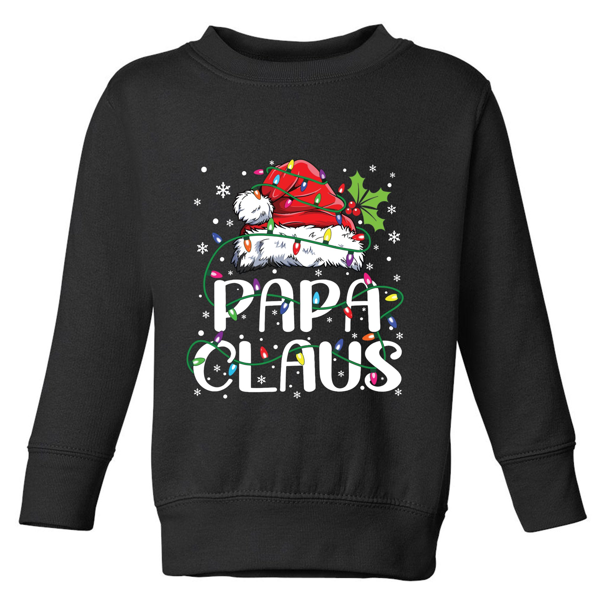 Papa Claus Shirts Christmas Lights Pajama Family Matching Toddler Sweatshirt