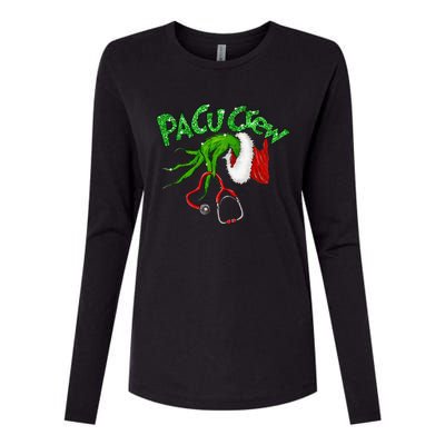 Pacu Crew Stethoscope Christmas Xmas Nurse Nursing Pajamas Womens Cotton Relaxed Long Sleeve T-Shirt