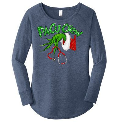 Pacu Crew Stethoscope Christmas Xmas Nurse Nursing Pajamas Women's Perfect Tri Tunic Long Sleeve Shirt