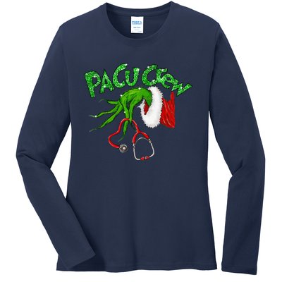 Pacu Crew Stethoscope Christmas Xmas Nurse Nursing Pajamas Ladies Long Sleeve Shirt