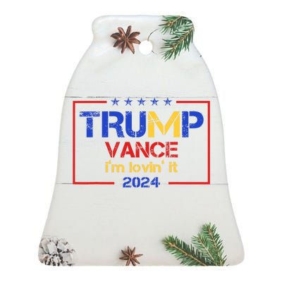 Patriotic Campaign Slogan Graphic Ceramic Bell Ornament