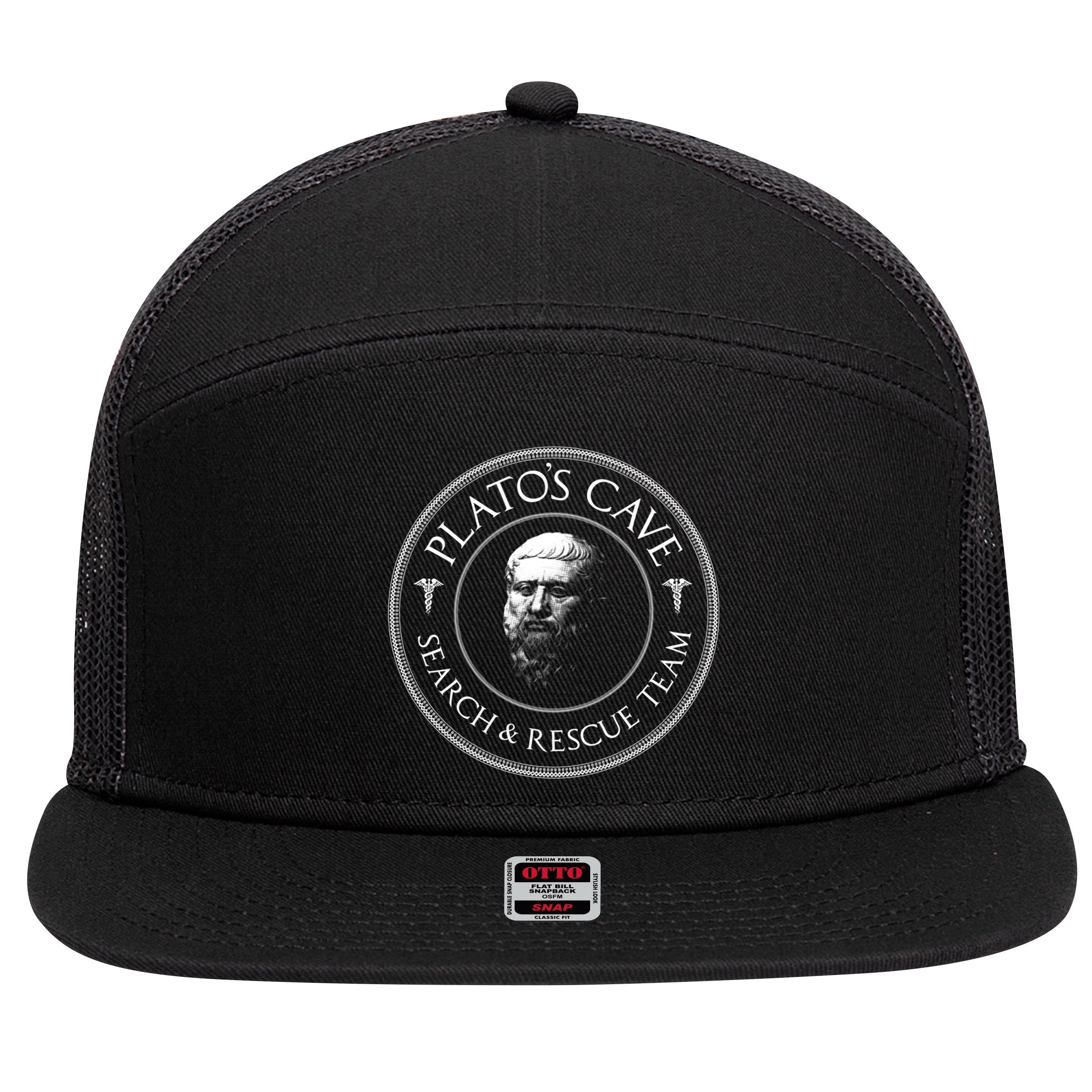 Plato's Cave Search And Rescue Team Funny Philosopher Great Gift Meaningful Gift 7 Panel Mesh Trucker Snapback Hat