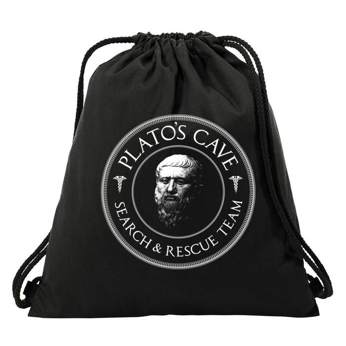 Plato's Cave Search And Rescue Team Funny Philosopher Great Gift Meaningful Gift Drawstring Bag