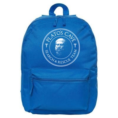 Plato's Cave Search And Rescue Team Funny Philosopher Great Gift Meaningful Gift 16 in Basic Backpack