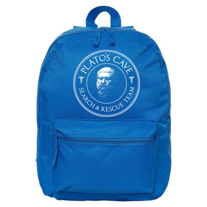 Plato's Cave Search And Rescue Team Funny Philosopher Great Gift Meaningful Gift 16 in Basic Backpack