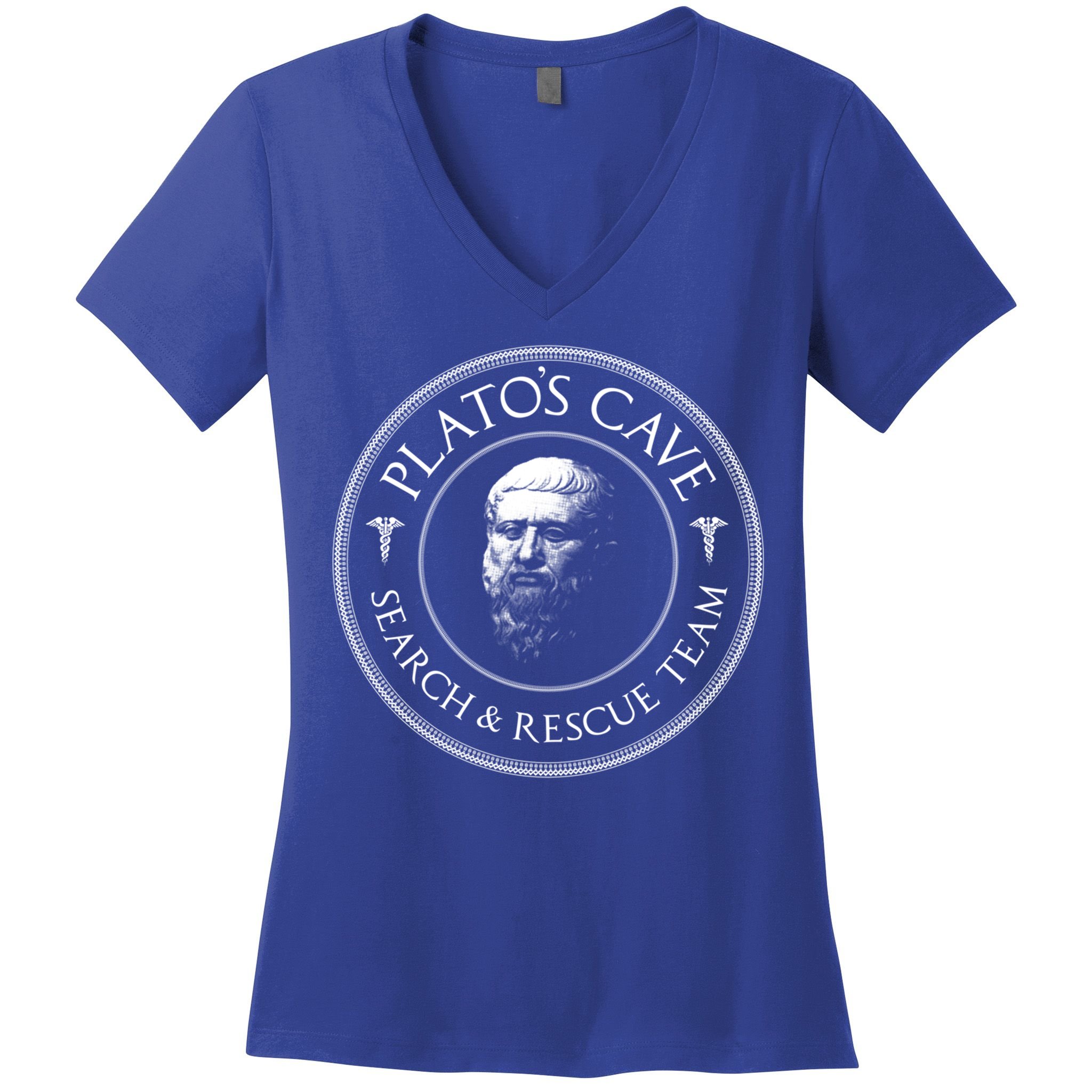 Plato's Cave Search And Rescue Team Funny Philosopher Great Gift Meaningful Gift Women's V-Neck T-Shirt