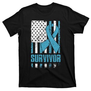 Prostate Cancer Survivor Bold Blue Ribbon T-Shirt