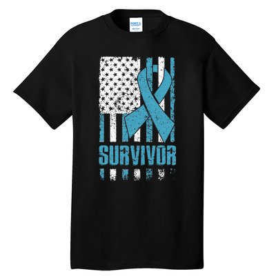 Prostate Cancer Survivor Bold Blue Ribbon Tall T-Shirt