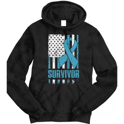 Prostate Cancer Survivor Bold Blue Ribbon Tie Dye Hoodie