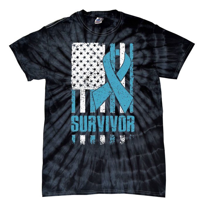 Prostate Cancer Survivor Bold Blue Ribbon Tie-Dye T-Shirt