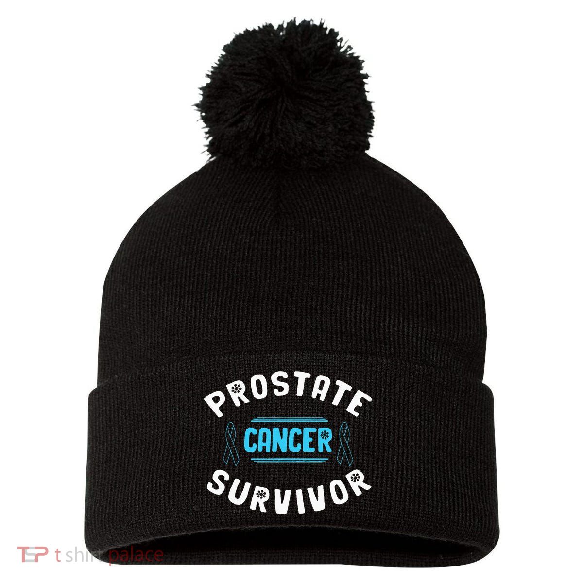 Prostate Cancer Survivor Pom Pom 12in Knit Beanie