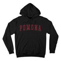 Pomona California Souvenir Vacation College Style Red Text Hoodie