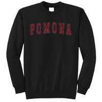 Pomona California Souvenir Vacation College Style Red Text Tall Sweatshirt