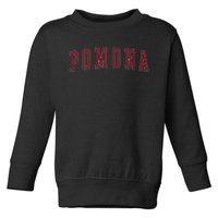 Pomona California Souvenir Vacation College Style Red Text Toddler Sweatshirt