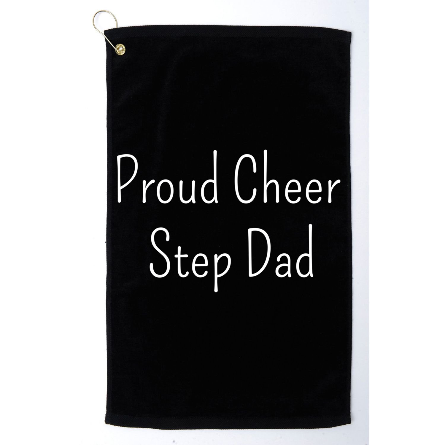 Proud Cheer Step Dad Gift Golf Towel