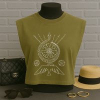 Peyote Cactus Symbol Lophophora Williamsii Desert Garment-Dyed Women's Muscle Tee