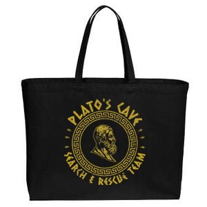 PlatoS Cave Search And Rescue Teams Funny Philosophy Cotton Canvas Jumbo Tote