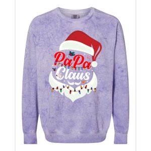 Papa Claus Santa Funny Christmas Family Gift Colorblast Crewneck Sweatshirt