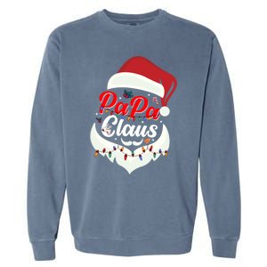 Papa Claus Santa Funny Christmas Family Gift Garment-Dyed Sweatshirt