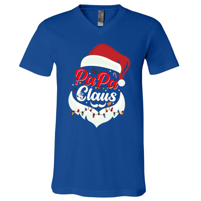 Papa Claus Santa Funny Christmas Family Gift V-Neck T-Shirt