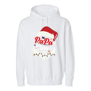 Papa Claus Santa Funny Christmas Family Gift Garment-Dyed Fleece Hoodie