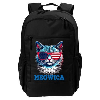 Patriotic Cat Sunglasses American Flag 4th of July Meowica Backpack