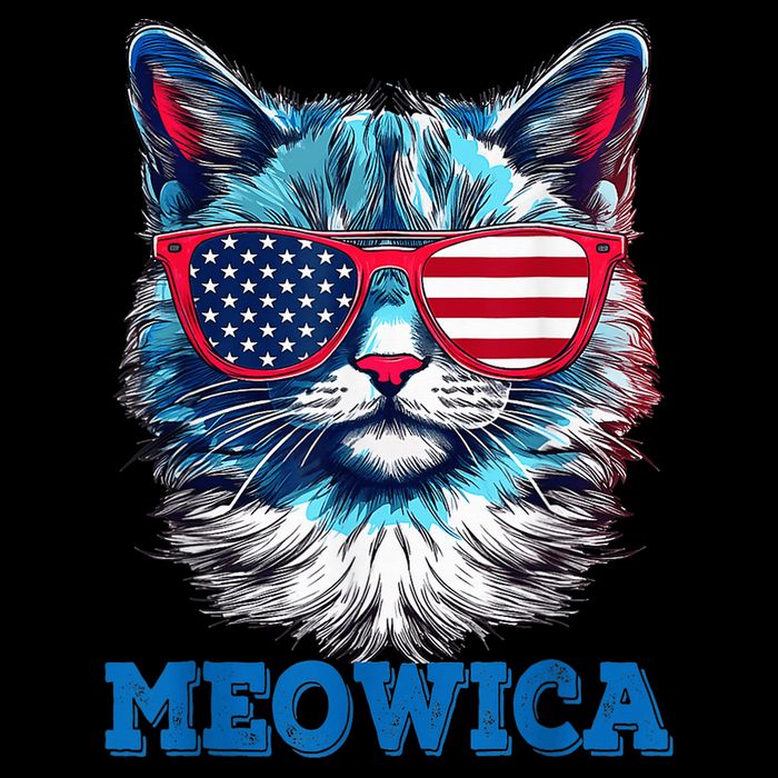 Patriotic Cat Sunglasses American Flag 4th of July Meowica 16 in Basic Backpack
