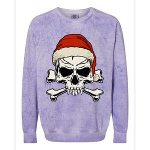 Pirate Christmas Skull & Crossbones Santa Hat. Goth Pirate Colorblast Crewneck Sweatshirt