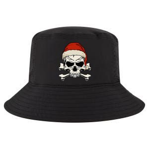 Pirate Christmas Skull & Crossbones Santa Hat. Goth Pirate Cool Comfort Performance Bucket Hat